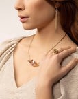 Captured Trapezoidal Rutilated Quartz Necklace