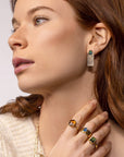 Captured Opal and Golden Sheet Earrings