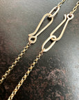 14k gold chain with hand formed hooks
