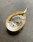 enhydro quartz, 18k gold pendant, one of a kind jewelry, fine jewelry, hilary finck jewelry, captured collection, handmade jewelry, unique jewelry.
