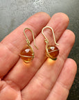 citrine, orb earrings, yellow, golden earrings, 18k gold, drop earrings, orb