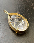 enhydro quartz, 18k gold pendant, one of a kind jewelry, fine jewelry, hilary finck jewelry, captured collection, handmade jewelry, unique jewelry.