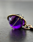 amethyst, amethyst orb, amethyst pendant, amethyst necklace, purple necklace, 18k gold, fine jewelry