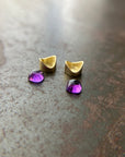 Captured Amethyst Studs