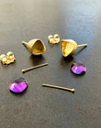 Captured Amethyst Studs