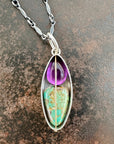 Captured Amethyst and Turquoise Necklace