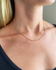 Hammered Bar & Cable Chain