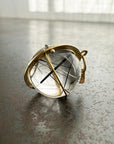 black tourmaline in quartz orb set in 18k gold pendant
