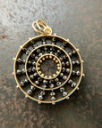 Black Diamond Beaded Concentric Pendant