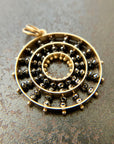 Black Diamond Beaded Concentric Pendant