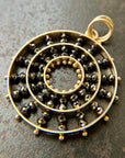 Black Diamond Beaded Concentric Pendant