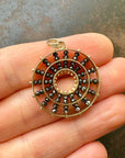 Black Diamond Beaded Concentric Pendant