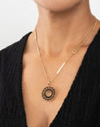 Black Diamond Beaded Concentric Pendant