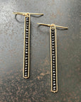 Black Diamond Beaded Stick Earrings