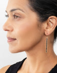 Black Diamond Beaded Stick Earrings