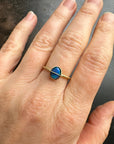 blue opal, opal ring, 18k gold ring, one of a kind ring