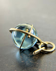 blue topaz pendant, topaz pendant, blue, london blue topaz, orb charm, fine jewelry, something blue, 18k gold, 18k gold charm