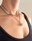 Captured® Blue Topaz Cube Pendant