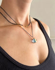 Captured® Blue Topaz Cube Pendant