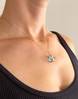 Captured® Blue Topaz Cube Pendant