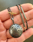 Captured® Boulder Opal Pendant with Mixed Metal Chain 18k Gold and Oxidized Sterling Silver