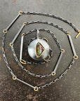 Captured® Boulder Opal Pendant with Mixed Metal Chain 18k Gold and Oxidized Sterling Silver