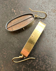 boulder opal, opal, earrings, opal earrings, 18k biimetal, 18k gold