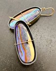 boulder opal, opal, earrings, opal earrings, 18k biimetal, 18k gold