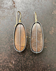 boulder opal, opal, earrings, opal earrings, 18k biimetal, 18k gold