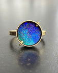 boulder opal, spin ring, 18k gold, opal ring, gold ring
