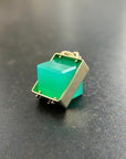 green chrysoprase cube pendant in 18k gold