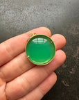 chrysoprase, pendant, necklace, one of a kind necklace, fine jewelry, 18k gold necklace