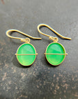 chrysoprase, drop earrings, earrings, green earrings, 18k gold earrings