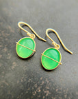 chrysoprase, drop earrings, earrings, green earrings, 18k gold earrings