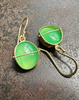 chrysoprase, drop earrings, earrings, green earrings, 18k gold earrings