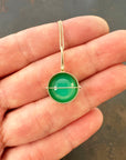 Captured Chrysoprase Circle Pendant