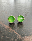 Captured Rosecut Chrysoprase Studs