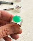 Captured® Chrysoprase Signet Ring