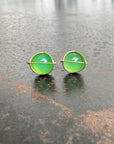Captured Chrysoprase Studs