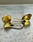 citrine, orb earrings, yellow, golden earrings, 18k gold, drop earrings, orb