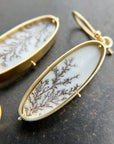 One of a Kind Dendritic Agate Captured® Earrings in 18k Gold