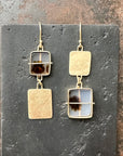 Captured Dendritic Agate Mismatch Earrings