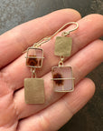 Captured Dendritic Agate Mismatch Earrings