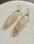 dendritic agate, 14k gold, earrings, oval, agate earrings, one of a kind earrings, gold earrings, dendritic agate earrings