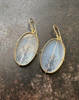 Captured Dendritic Agate Oval Earrings