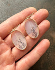 Captured Dendritic Agate Oval Earrings