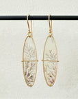 dendritic agate, 14k gold, earrings, oval, agate earrings, one of a kind earrings, gold earrings, dendritic agate earrings