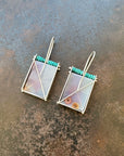 Captured Dendritic Agate and Turquoise Bead Earrings