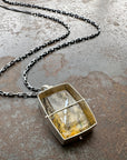 dendritic quartz, one of a kind jewelry, necklace, sterling silver necklace, silver necklace, long chain, women's jewelry