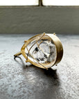 Captured Enhydro Quartz Teardrop Pendant